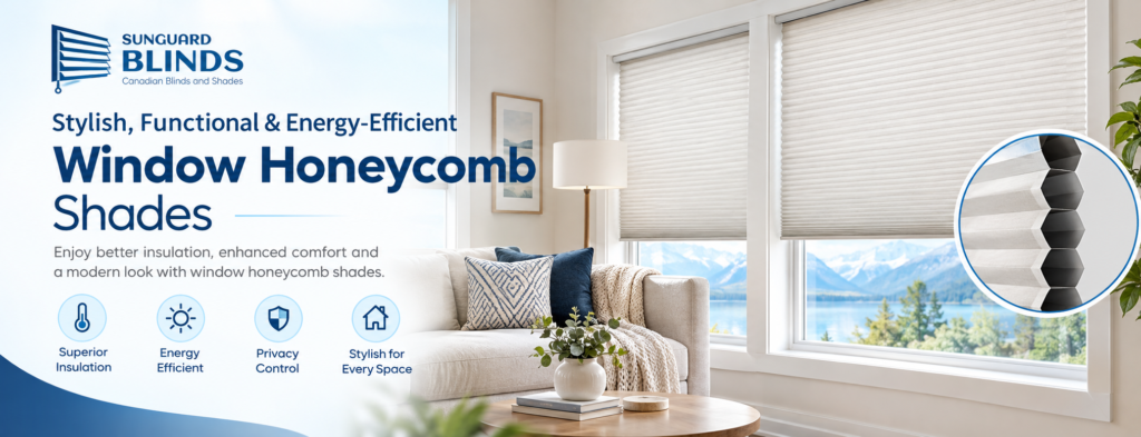 Window honeycomb shades.